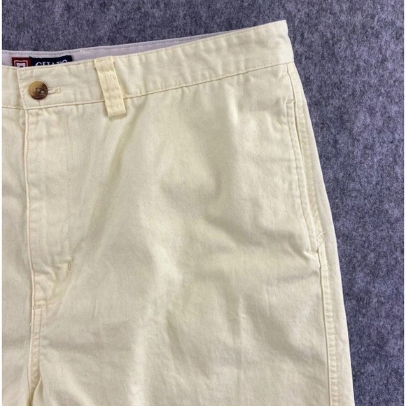 CHAPS Shorts Mens Size 40 Pastel Yellow Cotton Chino Casual Flat Front 4 Pocket - Picture 8 of 8